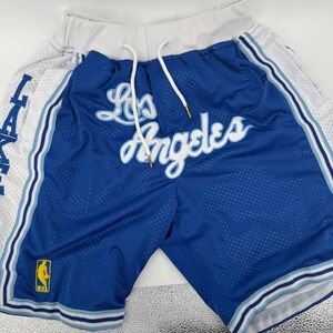Just Don Los Angeles Lakers 1996-97 Blue Mesh Basketball Shorts Mens Size L
